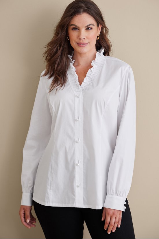 ◇typeservice◇ Ruffled Button TShirt Off White 2fy61__white_0__91006.