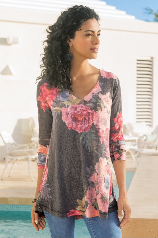 Midnight Blooms Tunic