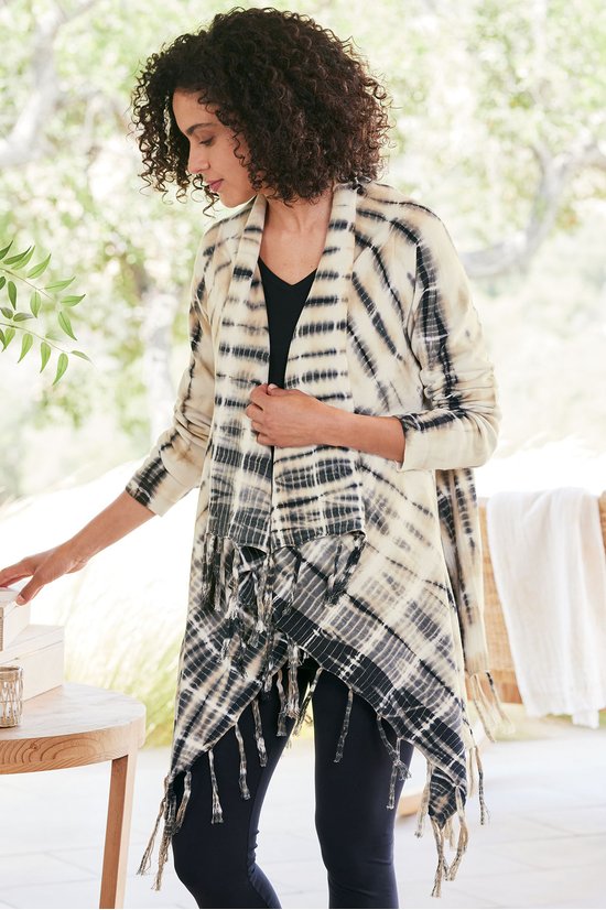 Mystic Sands Tie-dye Open Front Cardigan