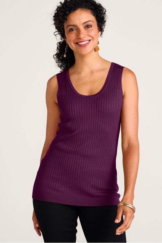 SoftEssential™ Scoop Neck Ribbed Sweater Tank