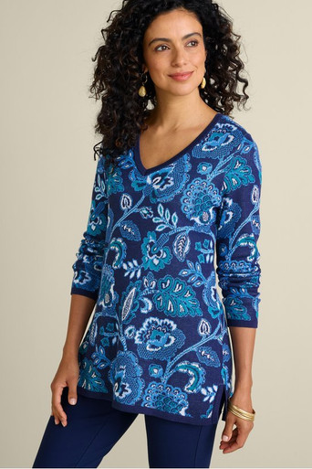 ファッションなデザイン Leonor Jacquard Tunic Sweater トップス