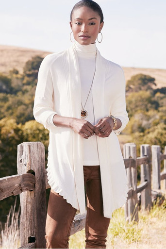 Draped Ruffle Cardigan