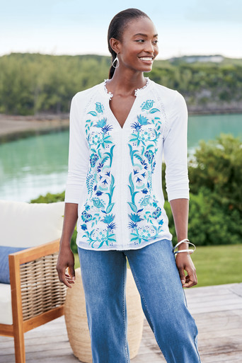 Delsie Embroidered Top