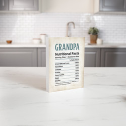 Grandpa Nutritional Facts Word Block