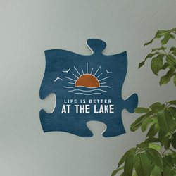 Lake & Lodge Collection Puzzle Pieces Decor - Life Is Better