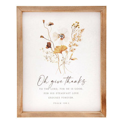 Harvest Framed Linen - Oh Give Thanks