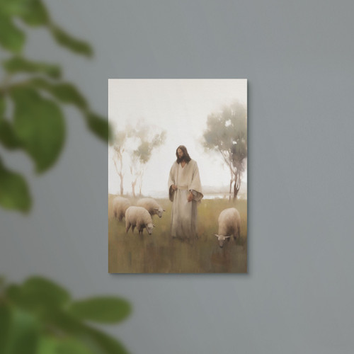 He Is Risen Collection Canvas - Jesus & Sheep