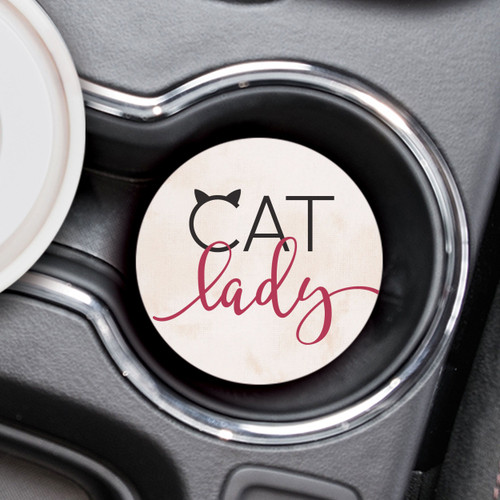 Ceramic Car Coaster - Cat Lady