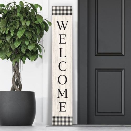 Porch Sign - White Welcome