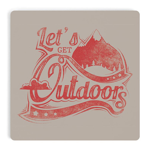 Lake & Lodge Collection Coaster - Let's Get Outdoors