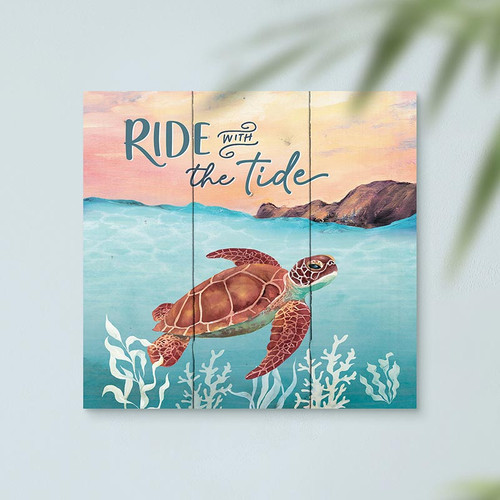 Coastal Collection Pallet Decor - Ride With The Tide