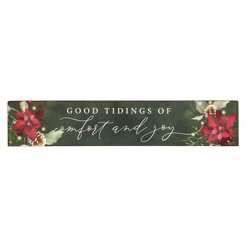 Christmas Poinsettia Stick Sign - Good Tidings