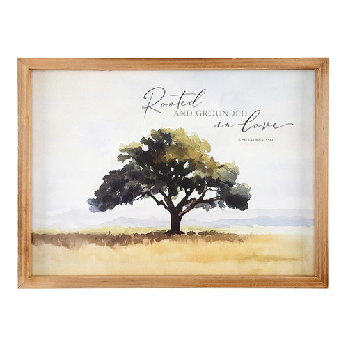 Tree of Life Framed Linen - Rooted And Grounded