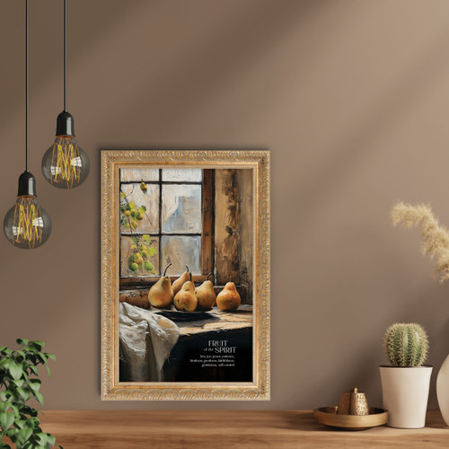 Gold Framed Linen Art - The Fruit Of The Spirit