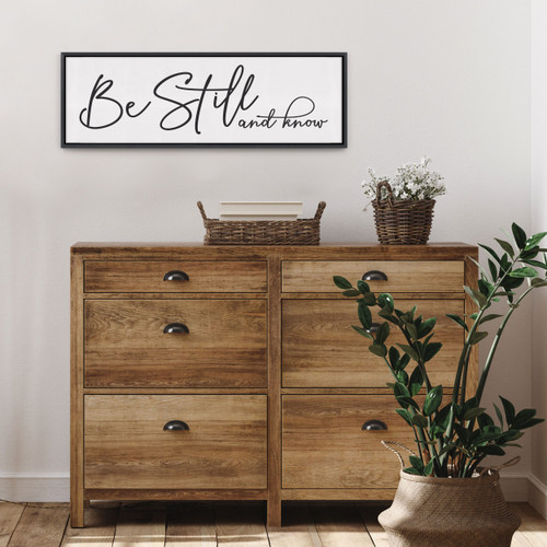 Framed Canvas - Be Still And