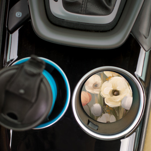 Ceramic Car Coaster - Flowers