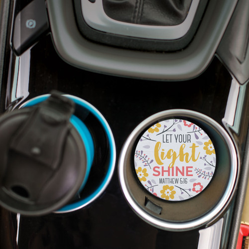 Ceramic Car Coasters - Let Your Light Shine