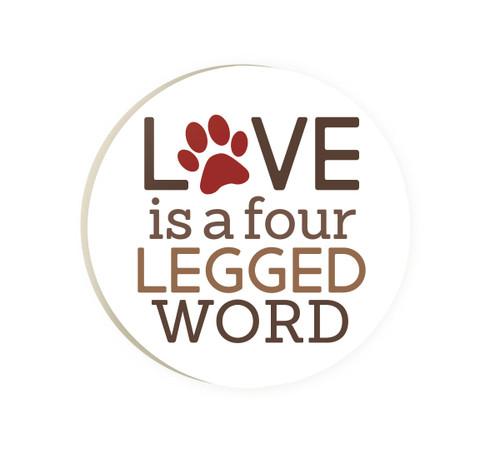 Ceramic Car Coasters (Retail Pack) - Love Is A Four Legged Word
