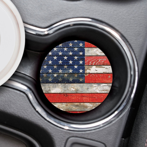 Ceramic Car Coaster - American Flag