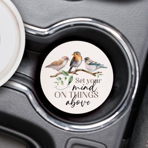 Ceramic Car Coasters (Retail Pack) - Set Your Mind On Things Above