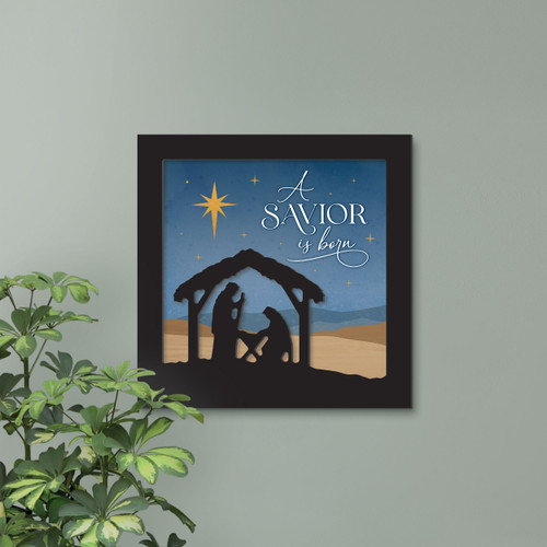 3D Merry Be Your Christmas Framed Art - A Savior Is Born