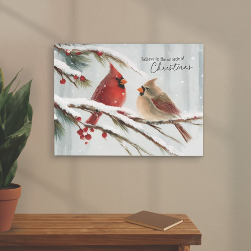 A Cardinal Christmas Collection Canvas - Believe In A Miracle