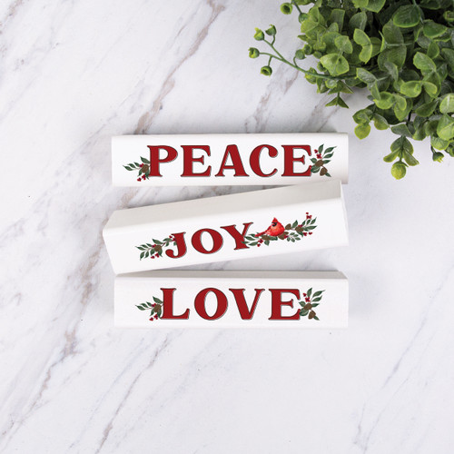Stick Signs Set - Peace Joy Love - 3pcs