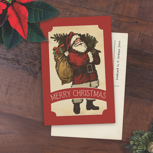 Wooden Postcards - Santa Merry Christmas