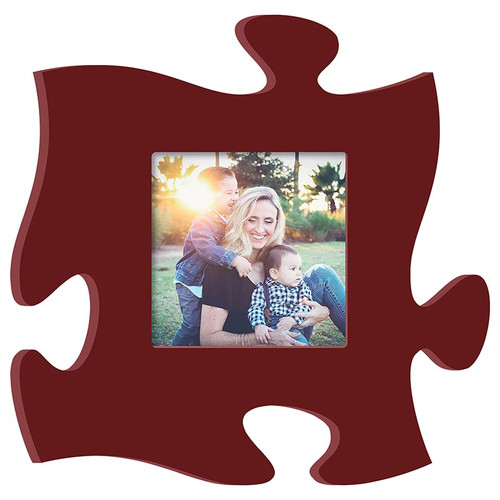 Puzzle Pieces Artwork Photo Frame - Cranberry