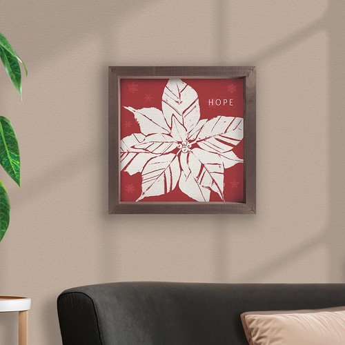 Peace Love, Joy Collection Framed Linen Art - Hope