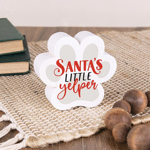 Small Christmas Shape Sign - Santa's Little Yelper