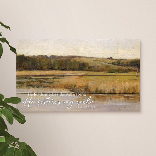 Pallet Decor - He Leads Me