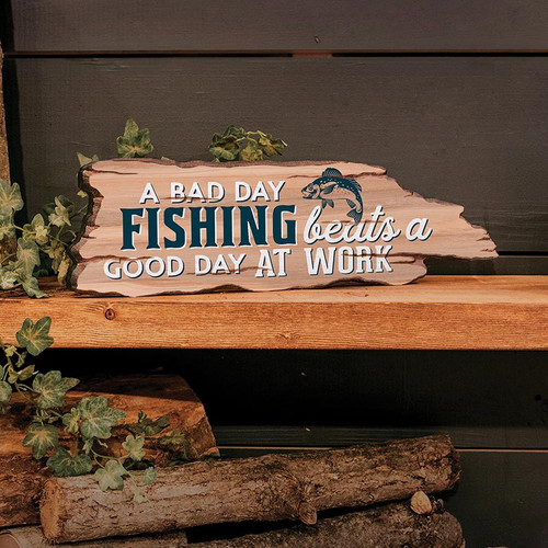 Lake & Lodge Collection Barky Sign - A Bad Day Fishing