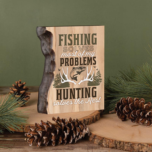 Lake & Lodge Collection Barky Sign - Fishing Solves