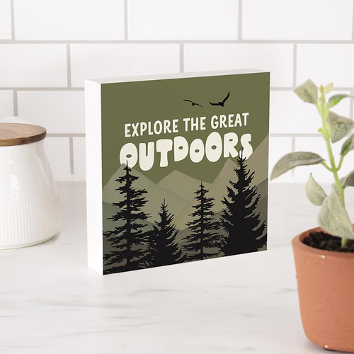 Lake & Lodge Collection Word Blocks - Explore The Great 