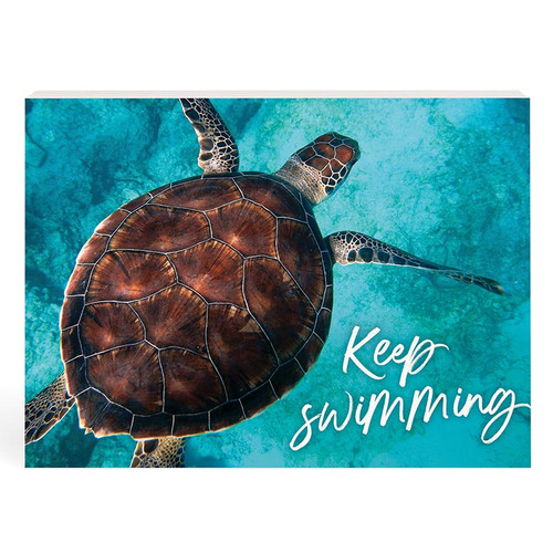 Coastal Collection Word Block - Keep Swimming
