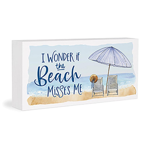 Coastal Collection Word Block - I Wonder