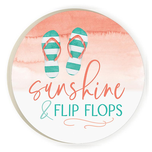 Coastal Collection Round Coaster - Sunshine & Flip Flops