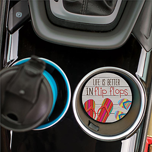 Coastal Collection Car Coasters - Life Is Better In Flip Flops