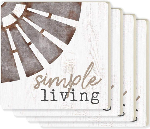Coasters Set - Simple Living Windmill
