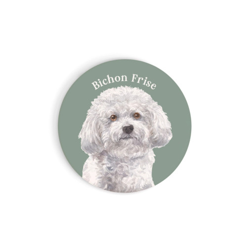 Ceramic Car Coaster - Bichon Frise