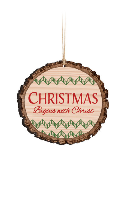 Ornament Barky Christmas Begins With Christ