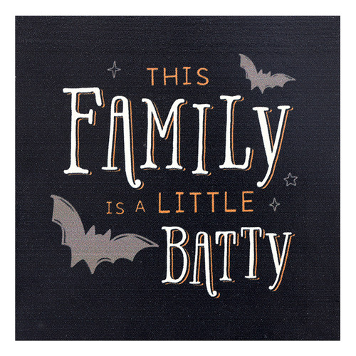 Family Is Batty Wood Block