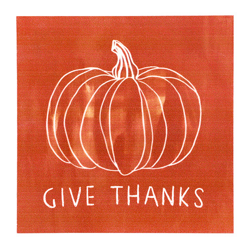 Give Thanks Orange Wood Block