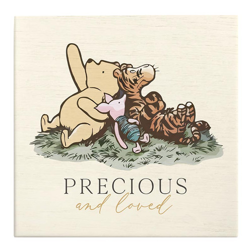 Pooh Bear Word Block - Precious and Loved