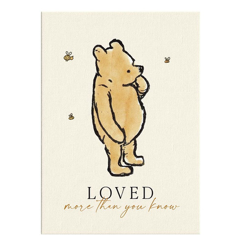 Pooh Bear Mini Canvas - Loved More Than You Know