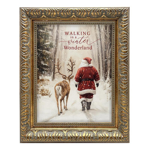 St. Nicholas Framed Linen - Walking in Winter