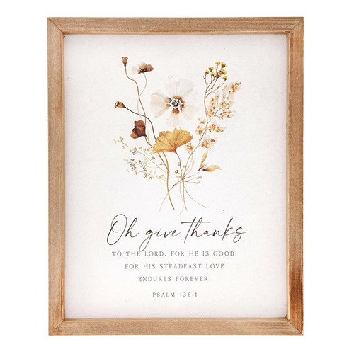 Harvest Framed Linen - Oh Give Thanks