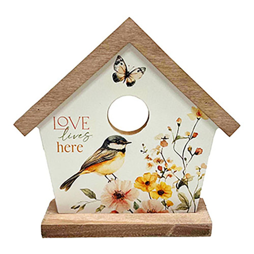 Wings of Love Bird House Shape Sign - Love Lives Here