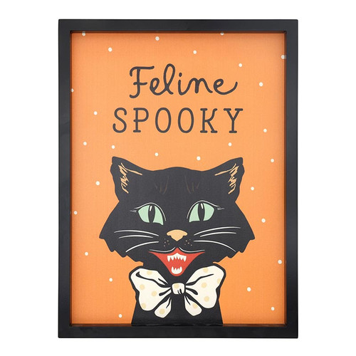 Trick Or Treat Framed Art - Feline Spooky